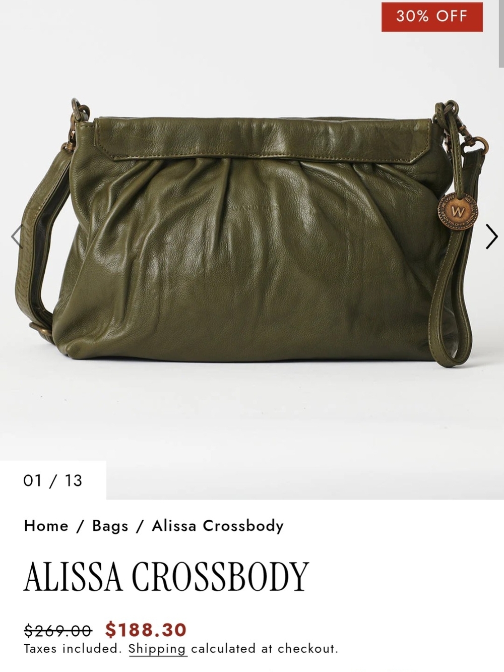 Alissa Crossbody Bag — Olive Green